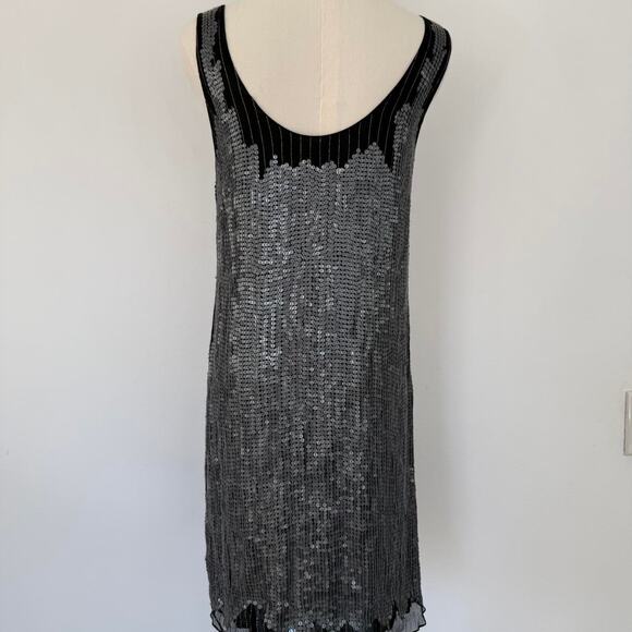 VINTAGE SILK SEQUIN MADE IN INDIA DRESS - Picture 3 of 8